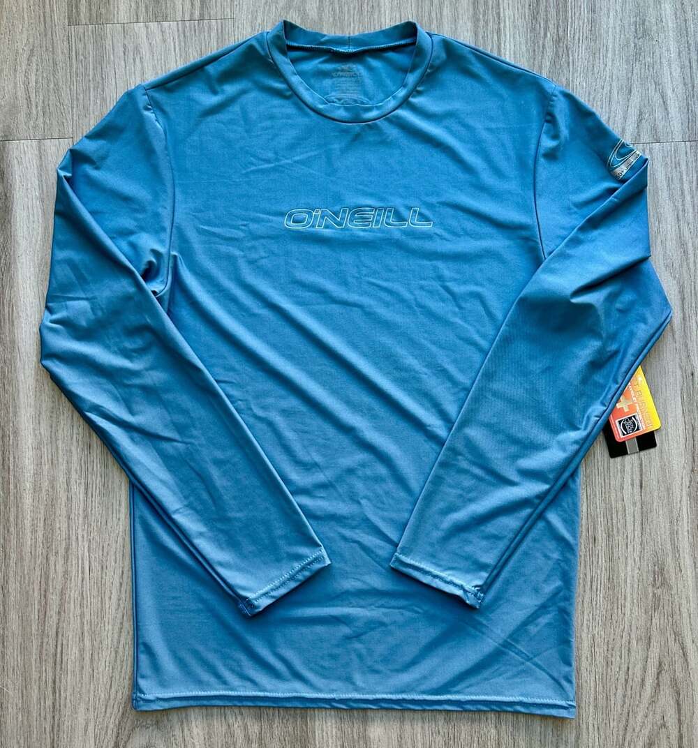 O'Neill Basic UPF 50+ L/S Sun Shirt Size L Dusty Blue Tags On